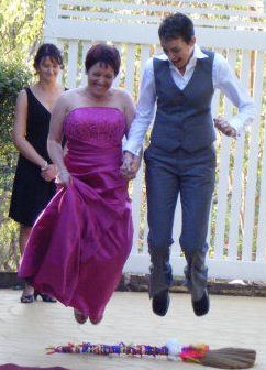 Jumping the Broom - Same Sex ceremony
officiated by Jennifer Cram Brisbane Marriage
Celebrant